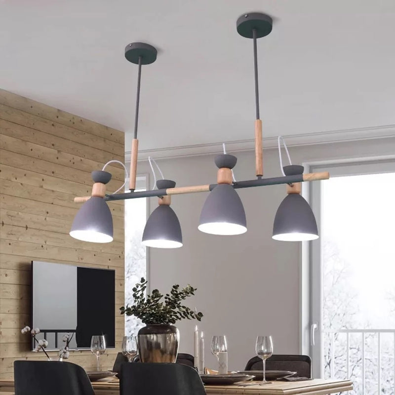 Wooden metal and wood spotlight pendant light (several colors)