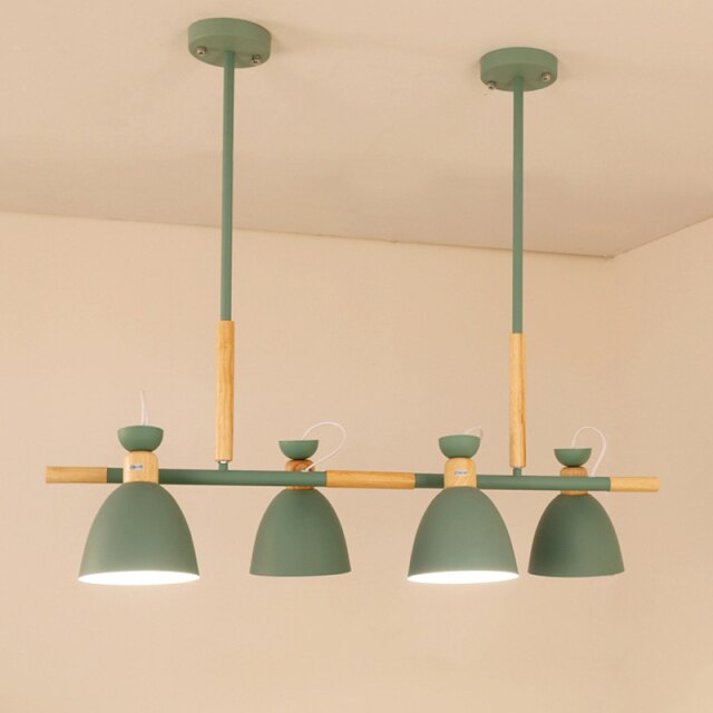 Wooden metal and wood spotlight pendant light (several colors)