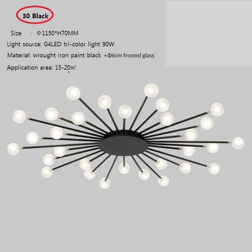 Modern LED sun-shaped ceiling light with Janira beads - vue 14 sur 16