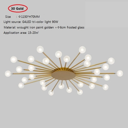 Modern LED sun-shaped ceiling light with Janira beads - vue 15 sur 16