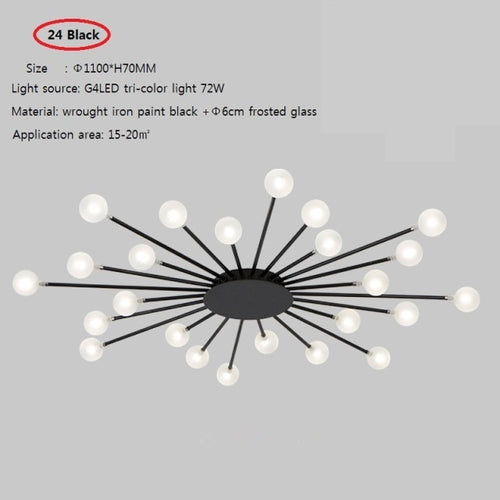 Modern LED sun-shaped ceiling light with Janira beads - vue 10 sur 16