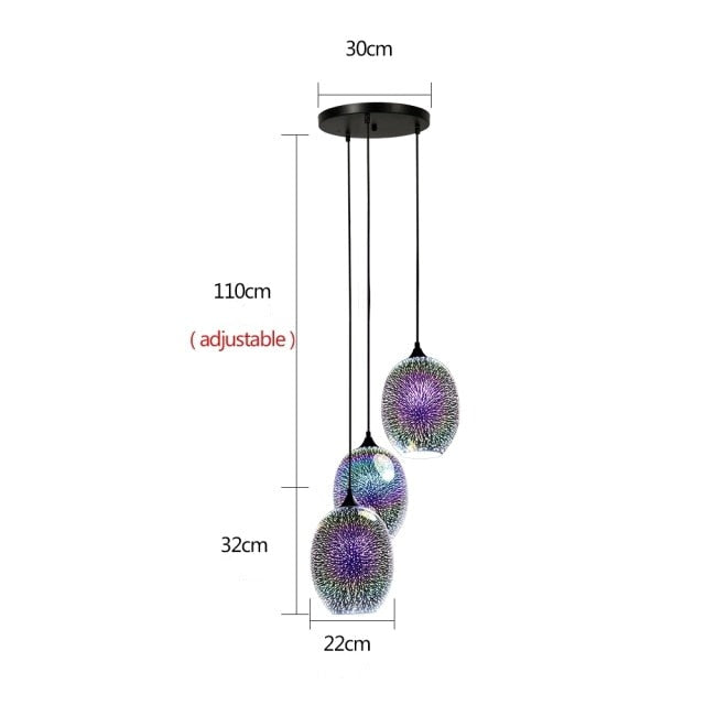 Modern Kaili 3D multicolor glass pendant light - vue 15 sur 17