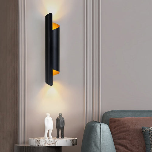Amaia modern cylindrical metal LED wall light - vue 3 sur 9