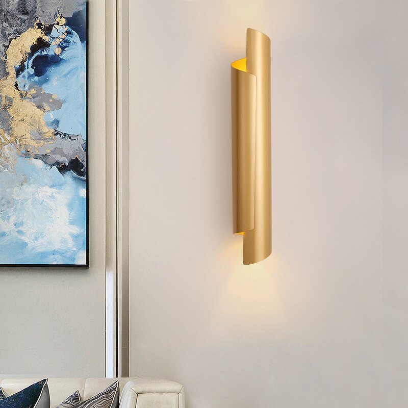 Amaia modern cylindrical metal LED wall light - vue 3 sur 9