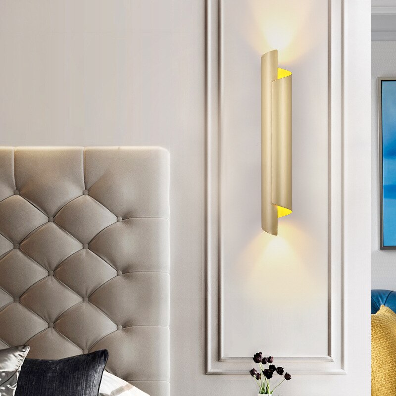 Amaia modern cylindrical metal LED wall light - vue 6 sur 9