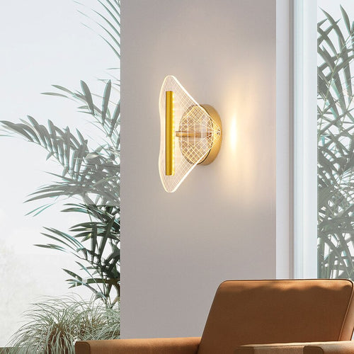 Modern transparent and gold LED wall light Jilor - vue 3 sur 10