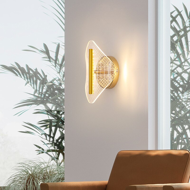 Modern transparent and gold LED wall light Jilor - vue 2 sur 10