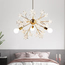 Modern metal chandelier with sparkling stars tanit
