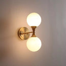 Led wall light with two glass globes delly
