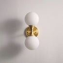 Led wall light with two glass globes delly