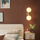 Led wall light with two glass globes delly