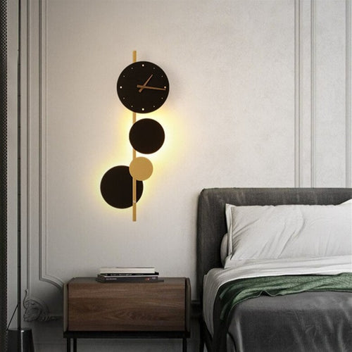 Modern LED wall light with Scony clock - vue 4 sur 7
