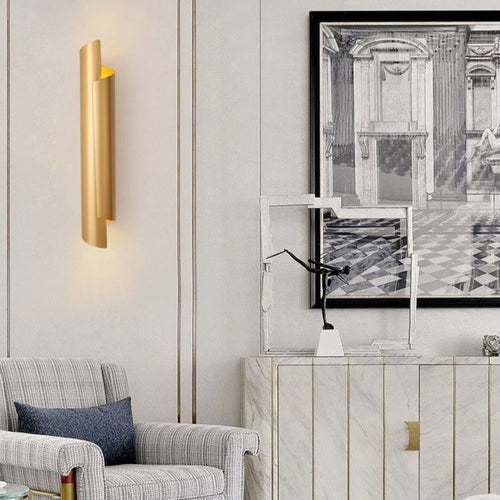 Amaia modern cylindrical metal LED wall light - vue 6 sur 9