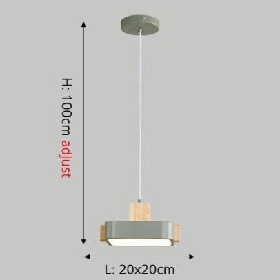Scandinavian LED pendant light with Ainhara wooden shade - vue 7 sur 6