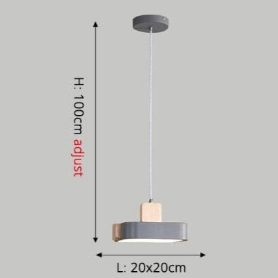 Scandinavian LED pendant light with Ainhara wooden shade - vue 4 sur 6