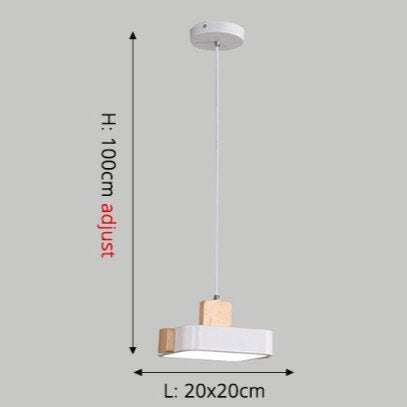 Scandinavian LED pendant light with Ainhara wooden shade - vue 5 sur 6