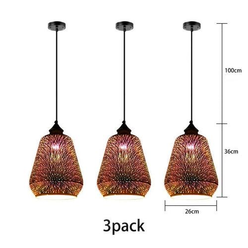 Modern Kaili 3D multicolor glass pendant light - vue 13 sur 17