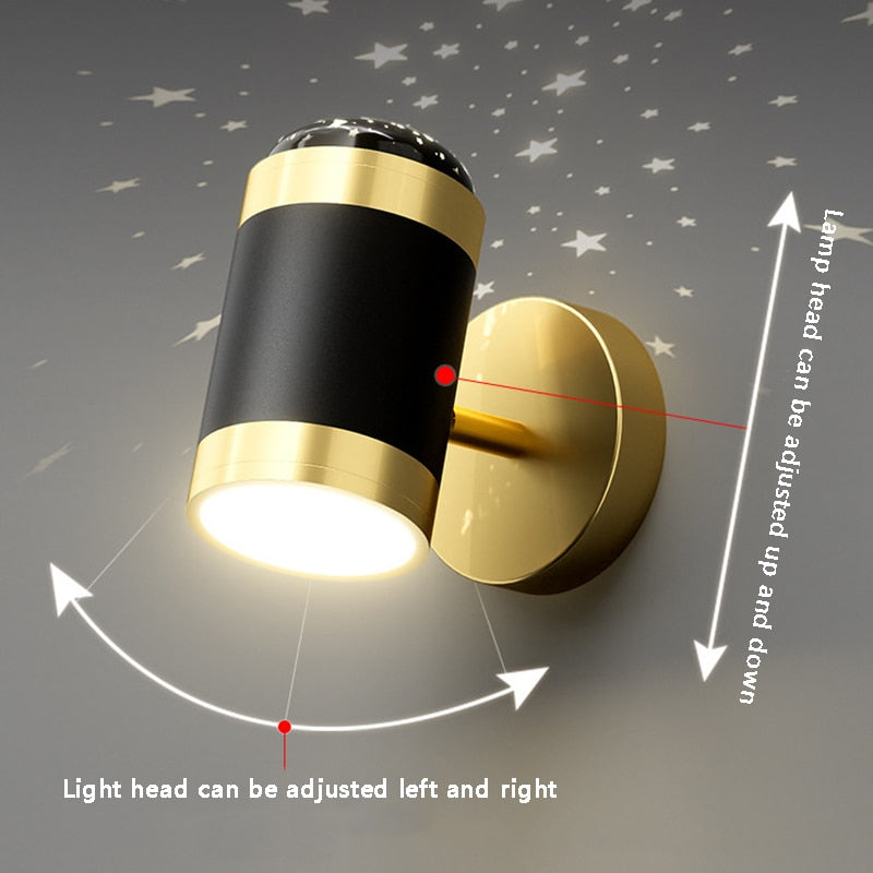 Modern black and gold cylindrical wall light Benie - vue 6 sur 7