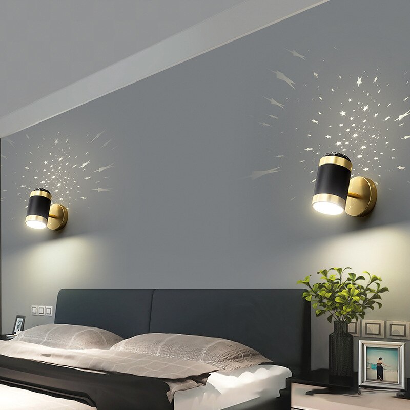 Modern black and gold cylindrical wall light Benie - vue 4 sur 7
