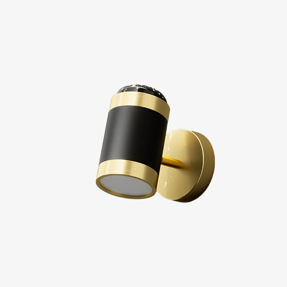 Modern black and gold cylindrical wall light Benie