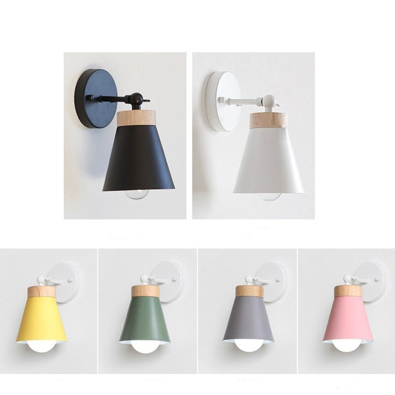 Modern wall light with coloured conical shade eddy - vue 7 sur 8
