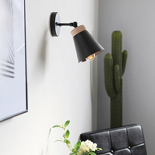 Modern wall light with coloured conical shade eddy - vue 3 sur 8