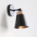 Modern wall light with coloured conical shade eddy