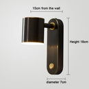 Industrial wall light with cylindrical shade liana