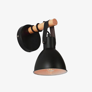 Industrial LED wall light with black conical shade Nofti