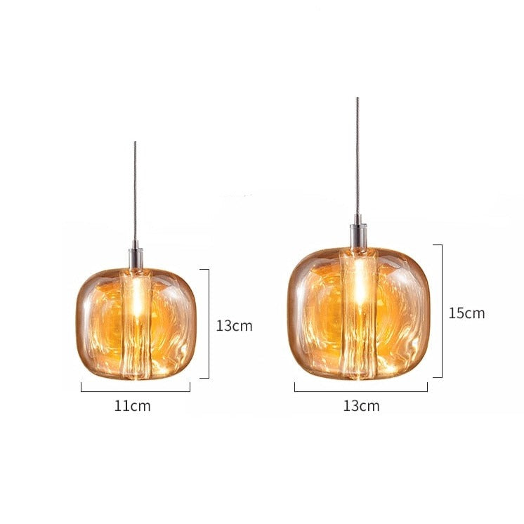 Modern LED pendant light with coloured crystal ice design Lua - vue 10 sur 10