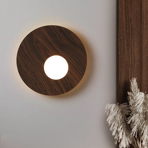 Levy round metal LED wall light - vue 3 sur 8
