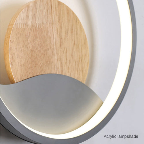 Round LED designer wall light with luminous ring globe - vue 8 sur 9