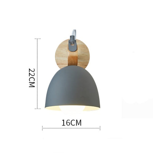 Modern wall light with nordic wood bracket lyra - vue 10 sur 9