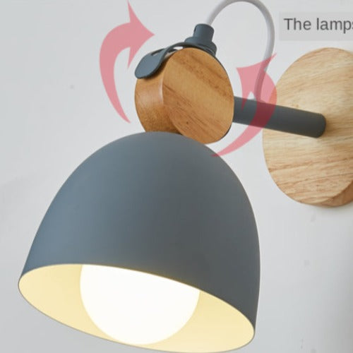 Modern wall light with nordic wood bracket lyra - vue 8 sur 9