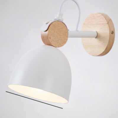 Modern wall light with nordic wood bracket lyra - vue 7 sur 9