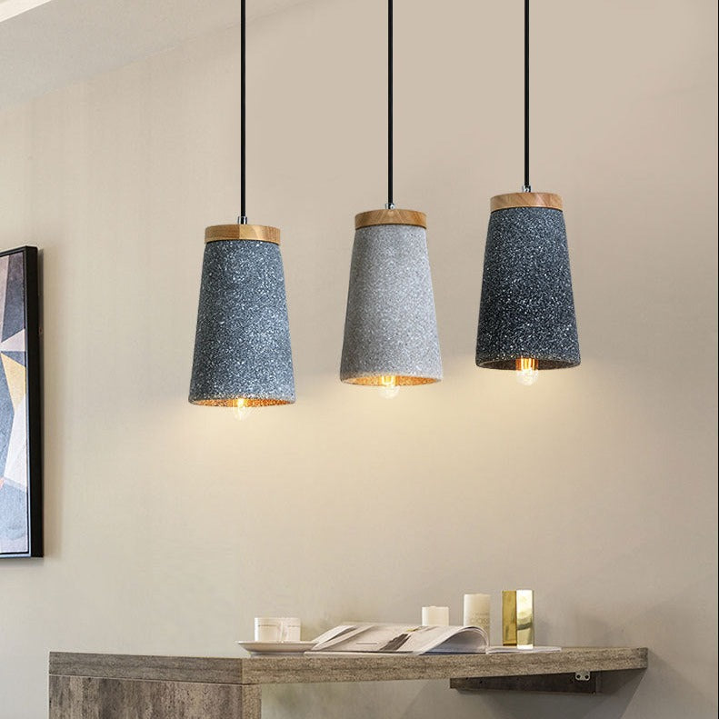 Designer LED pendant light with Marta cement shade - vue 2 sur 9