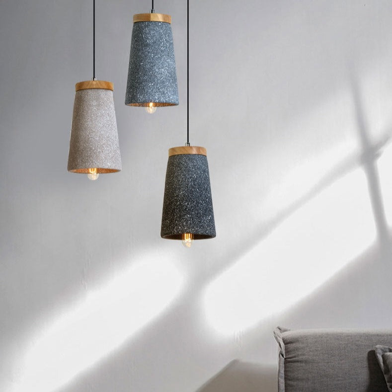 Designer LED pendant light with Marta cement shade - vue 3 sur 9