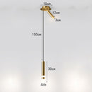 Designer pendant light LED tube light gold or black Amias
