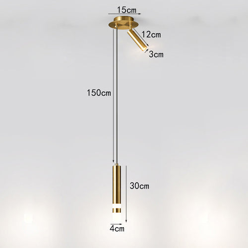 Designer pendant light LED tube light gold or black Amias - vue 14 sur 16