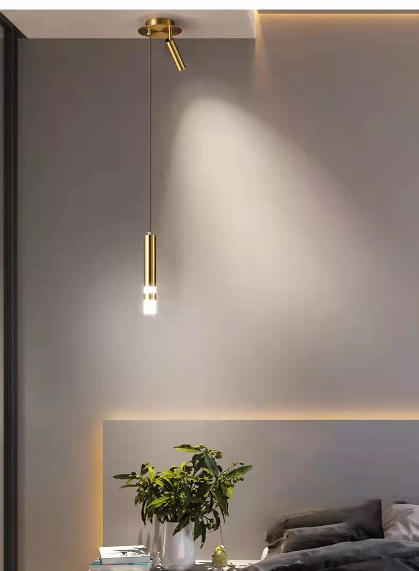 Designer pendant light LED tube light gold or black Amias - vue 12 sur 16