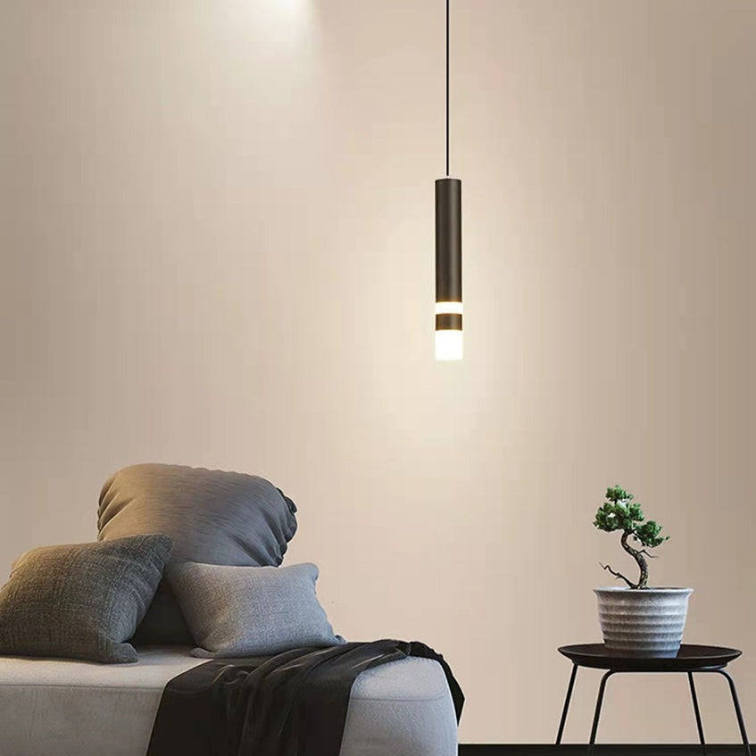 Designer pendant light LED tube light gold or black Amias - vue 3 sur 16