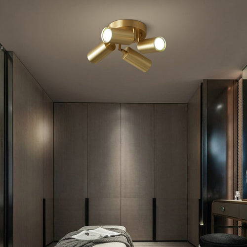 Modern ceiling light with multiple adjustable gold spots Finn - vue 6 sur 10