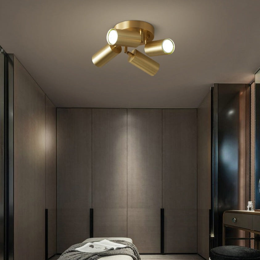 Modern ceiling light with multiple adjustable gold spots Finn - vue 5 sur 10