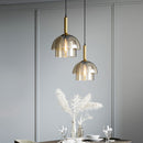 Modern pendant light with multiple Rowan glass domes