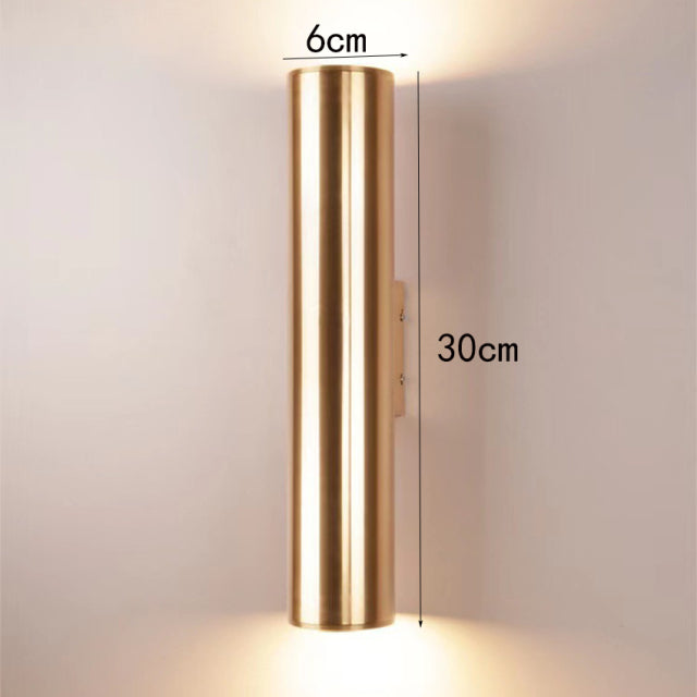 Zion cylindrical metal LED designer wall light - vue 9 sur 9