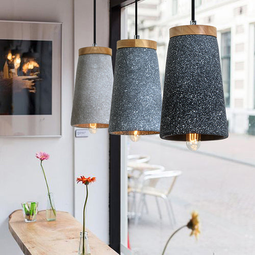 Designer LED pendant light with Marta cement shade - vue 4 sur 9