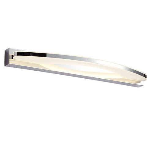Chrome rounded LED wall light for bathroom and mirror - vue 4 sur 4