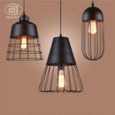 Colourful loft cage pendant light in multiple shapes