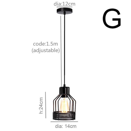 Industrial retro metal pendant light - vue 3 sur 3