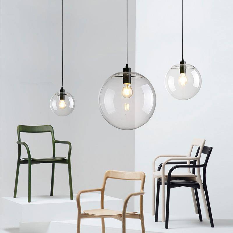 Nordic globe chrome glass pendant light